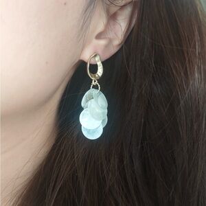 Chic Gold and Cream Disc Earrings